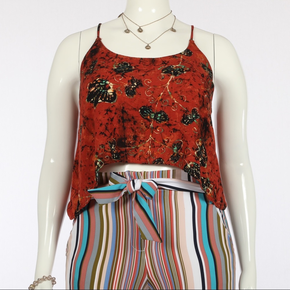 American Rag Boho Spaghetti Strap Rayon Top SZ L